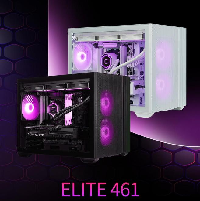 酷冷至尊 Elite 461 黑色 双舱侧透M-ATX机箱