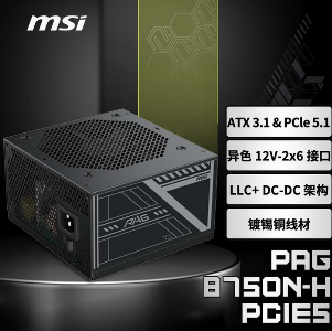 PAG B750N-H PCIE5  额定750W  铜牌直出  黑色