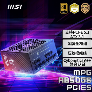 MPG A850GS  额定850W ATX3.1  金牌全模组 压纹线